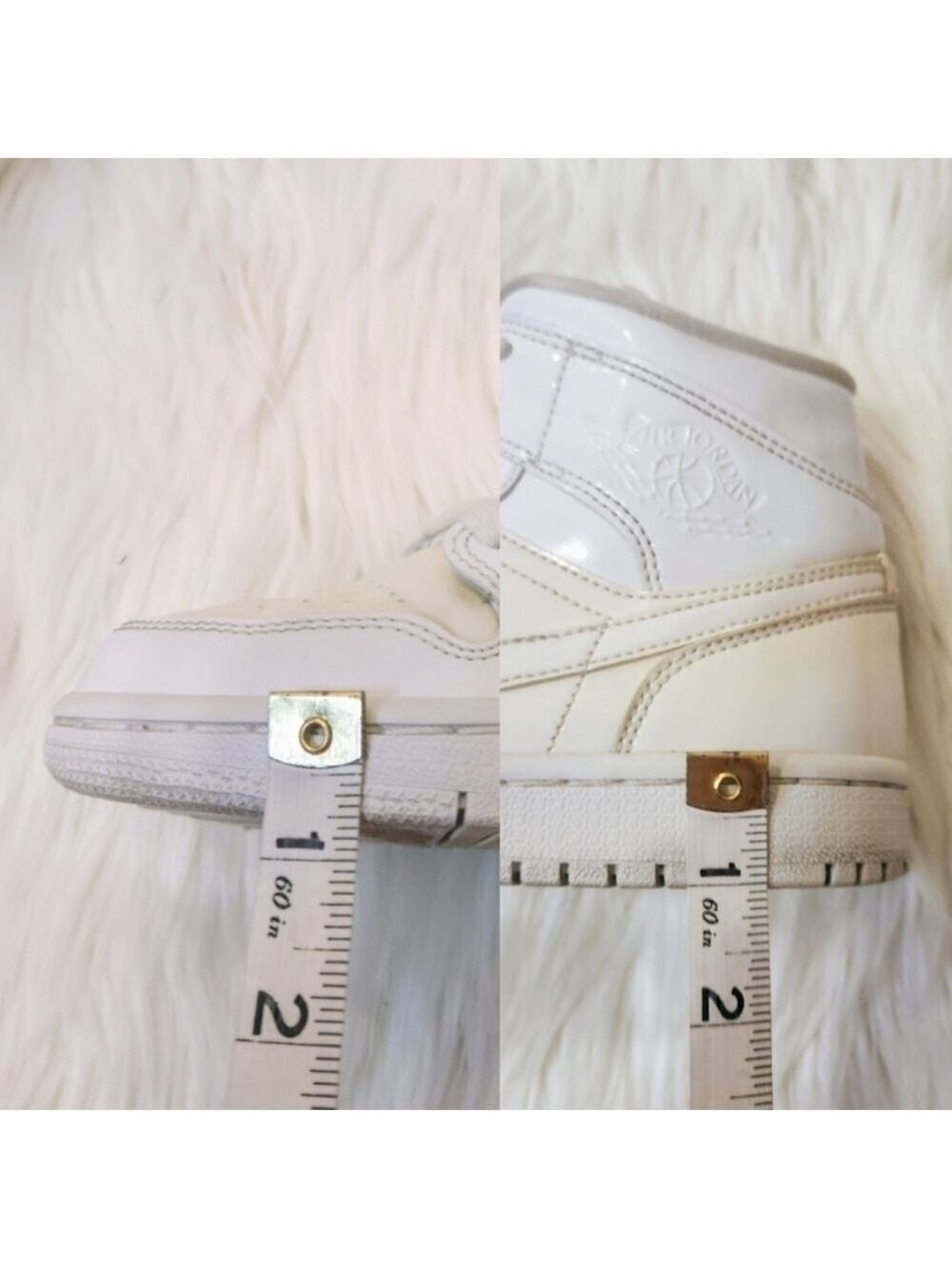 Nike Air Jordan 1 Patent Leather White Sneakers Size 7 - Picture 12 of 12
